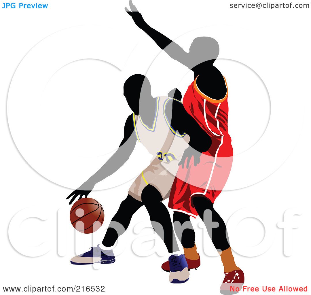1080x1024 Royalty Free (Rf) Clipart Illustration Of Two Basketball Players
