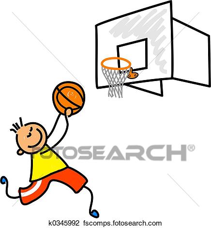 436x470 Clip Art Of Basketball Kid K0345992