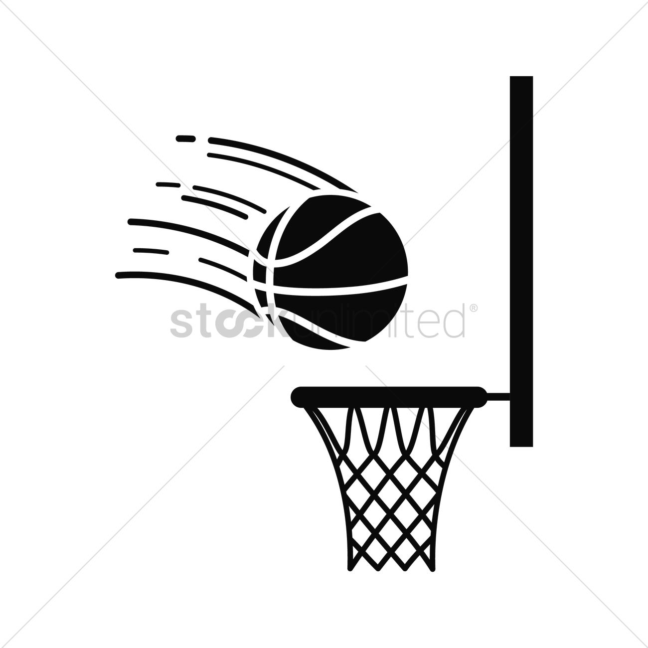 1300x1300 Basketball Going Into Hoop Vector Image