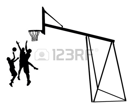 450x368 Basketball Players Black Silhouette Vector Illustration Isolated