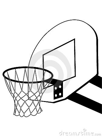 337x450 Black And White Basketball Backboard Clipart