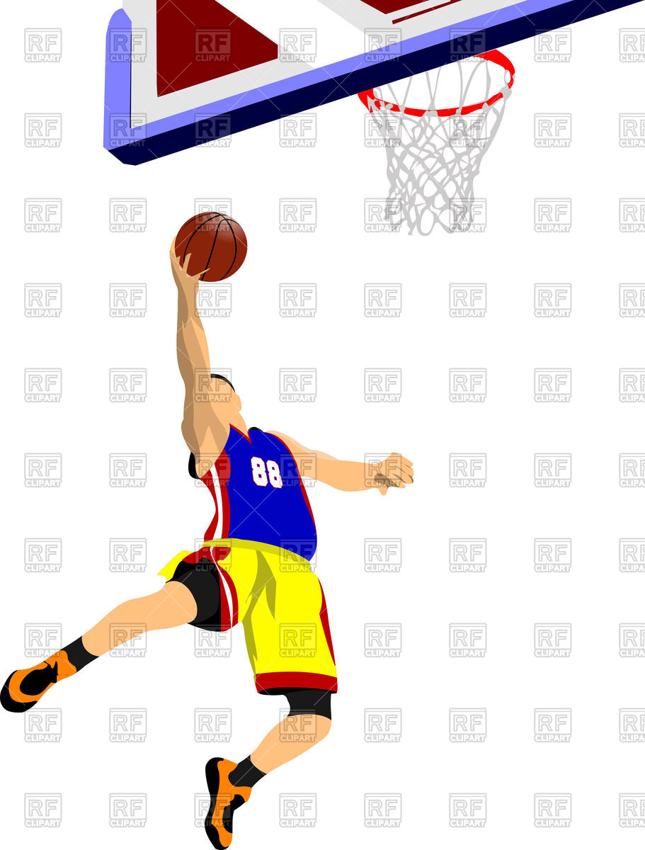911x1200 Silhouette Of Basketball Player In Jumping And Basket Royalty Free