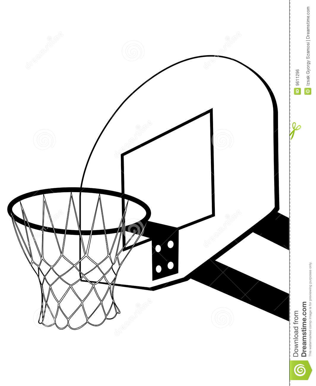 1065x1300 Basketball Hoop Side View Clipart