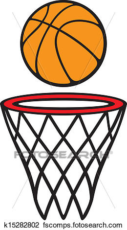 260x470 Clipart Of Basketball Hoop And Ball K15282802