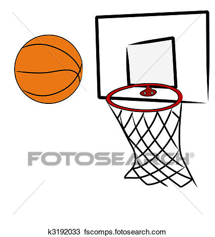 427x470 Drawing Of Basketball Being Shot Into Hoop Of Basketball Net