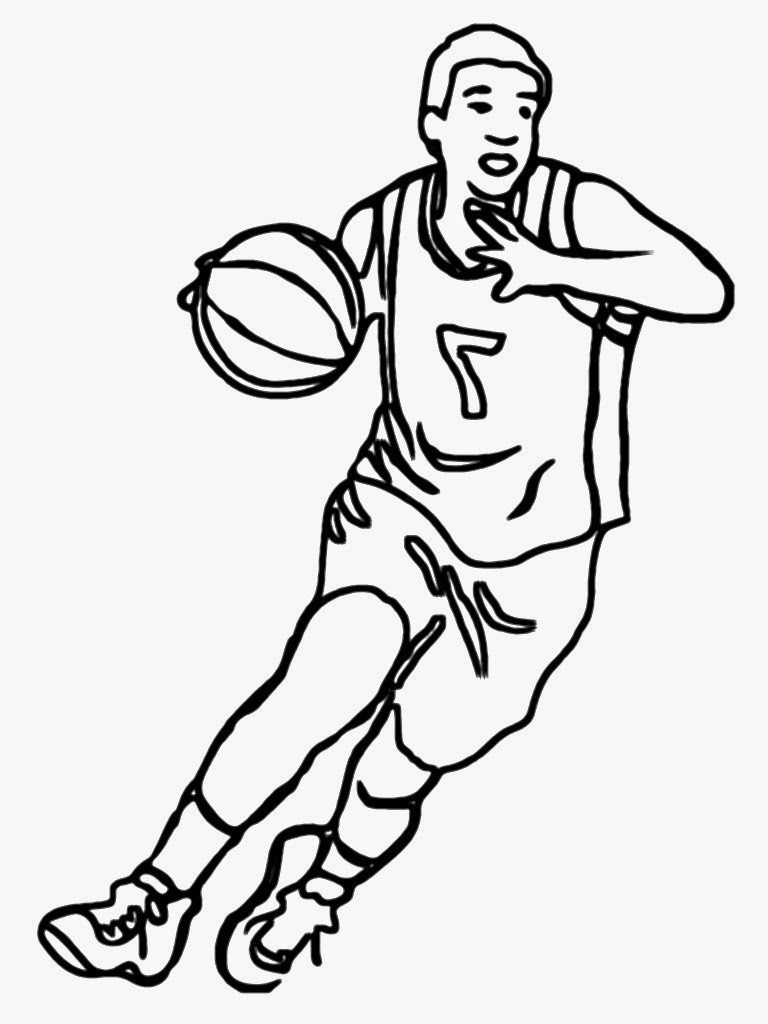 768x1024 Basketball Player Clipart Black And White Craft Projects, Black