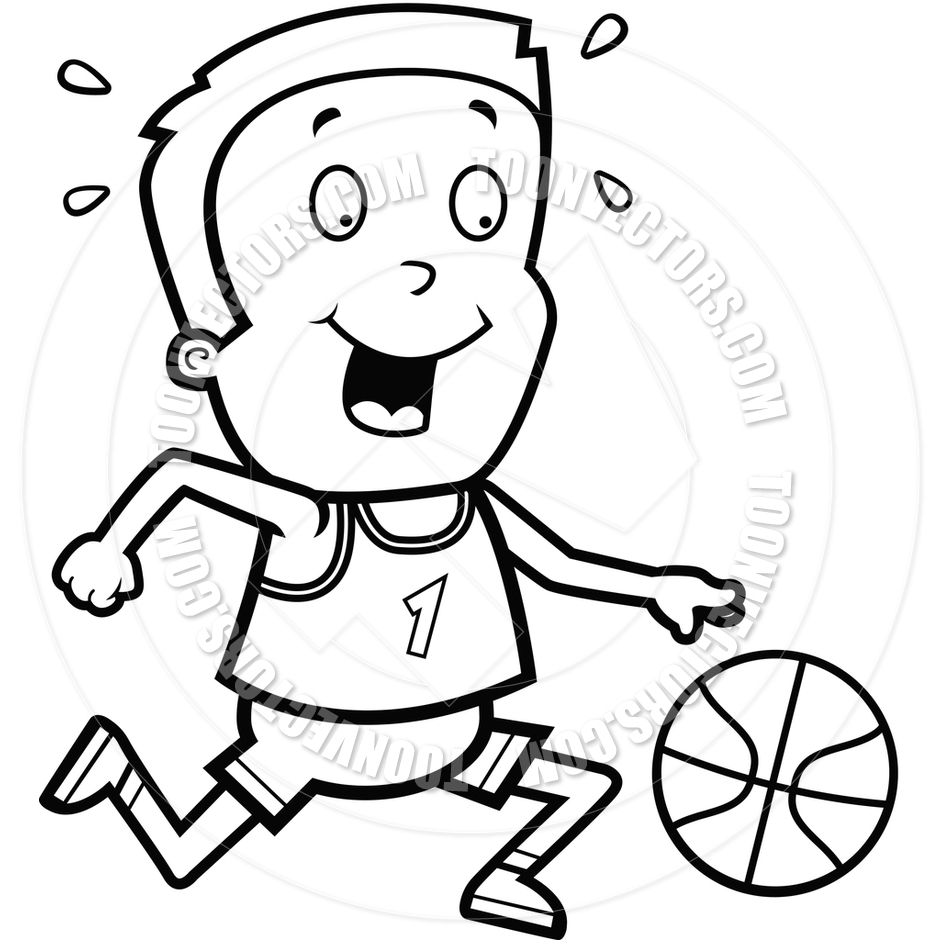 940x940 Kids Playing Basketball Black And White Clipart