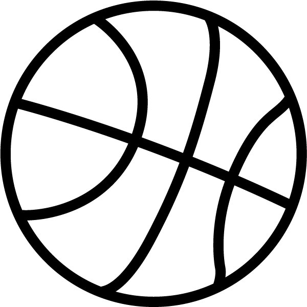 600x600 Basketball Clipart Black And White