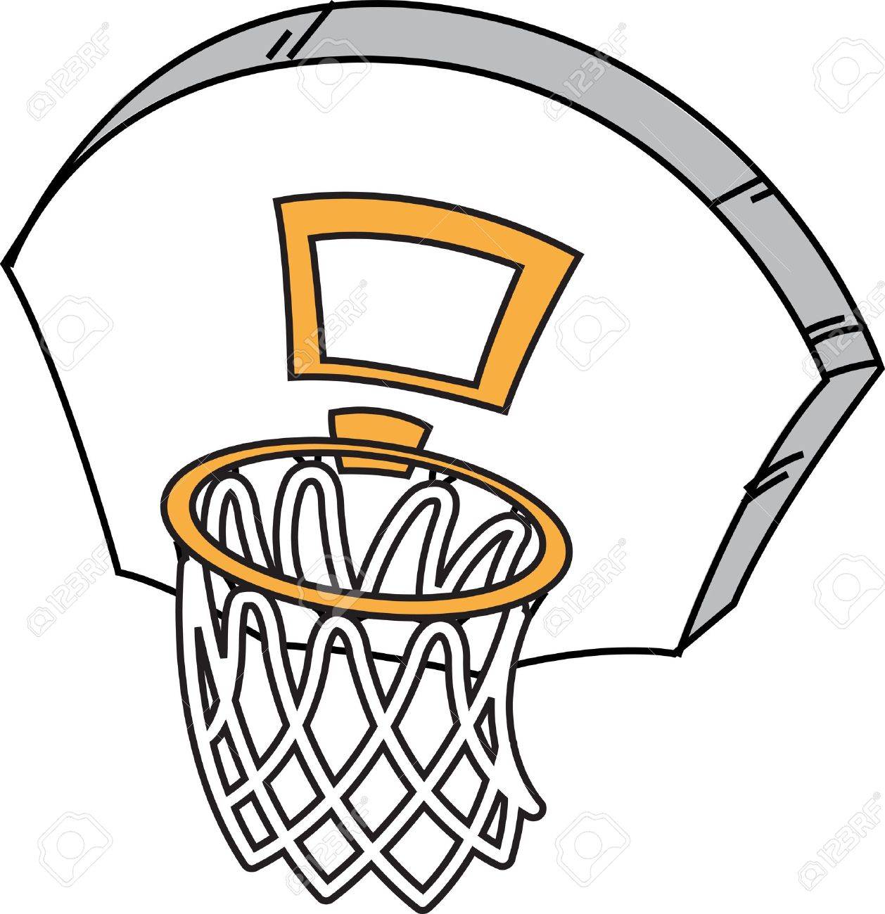 1258x1300 Cartoon Basketball Hoop, Net And Backboard Royalty Free Cliparts