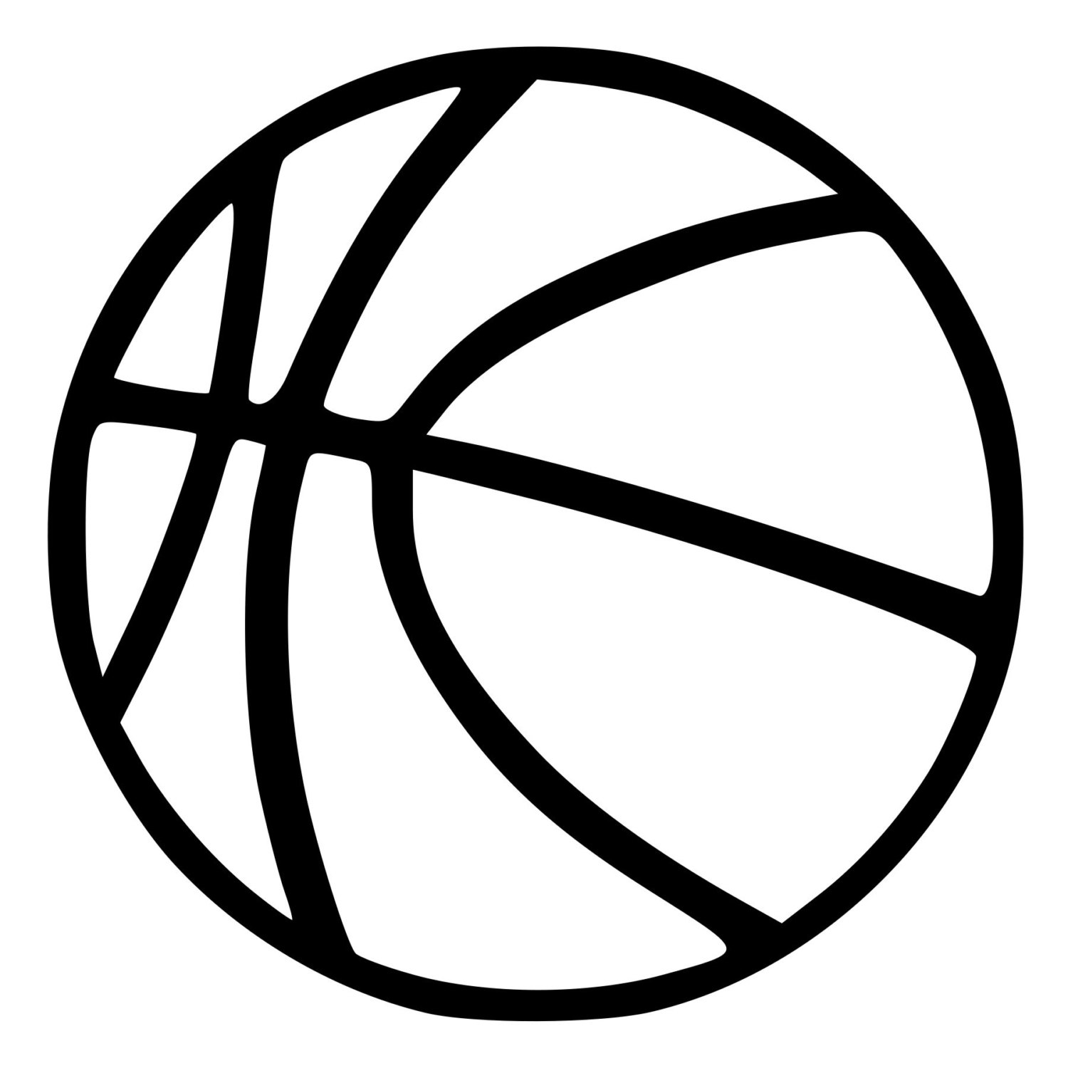 1500x1500 Basketball Outline Die Cut Decal Car Window Wall Bumper Phone