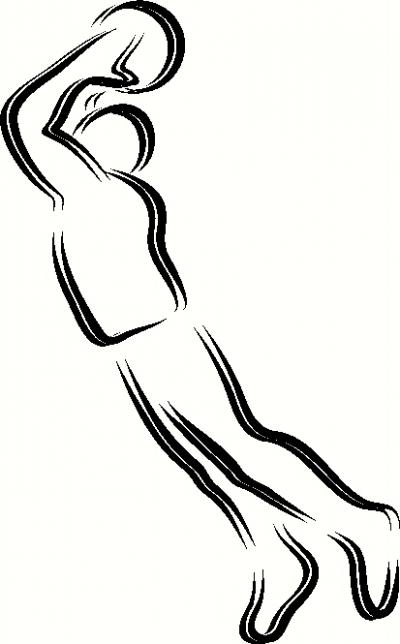 400x644 Basketball Player Outline Wall Sticker, Vinyl Decal The Wall Works