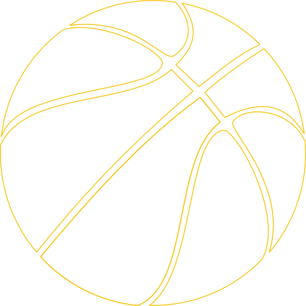600x599 Gold Outline Basketball Clip Art