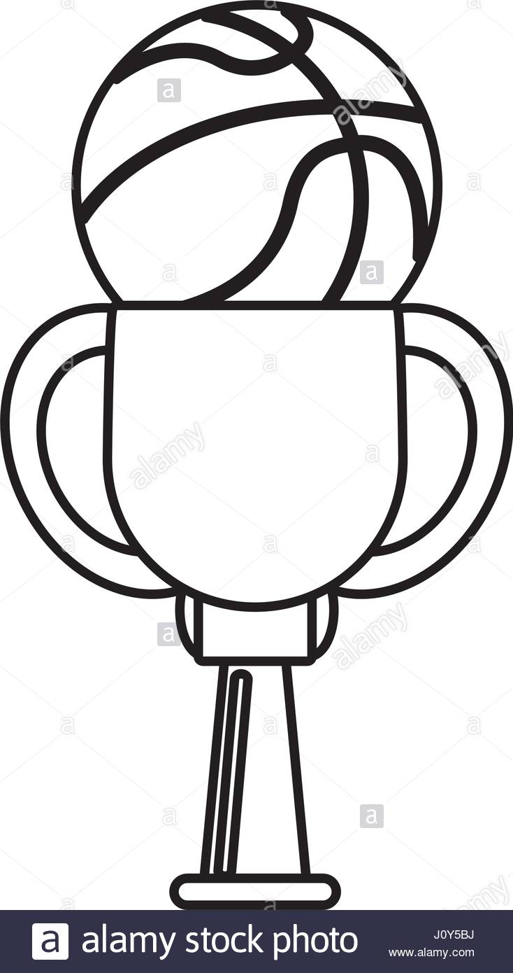 734x1390 Trophy Ball Basketball Winner Outline Stock Vector Art