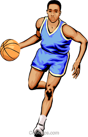 308x480 Basketball Player Dribbling Ball Royalty Free Vector Clip Art