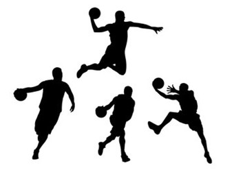 340x270 Basketball Players Stencil Svg Dxf File Instant Download