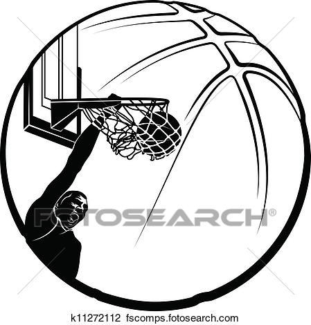 449x470 Clipart Of Basketball Dunk Silhouette K11272112