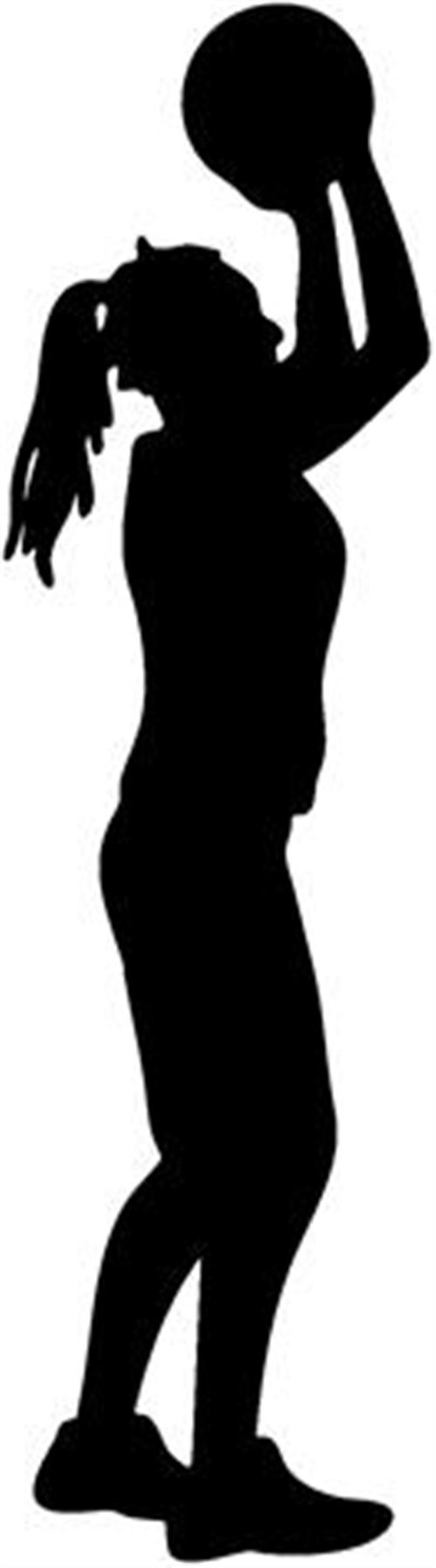 500x1799 Girls Basketball Clipart Black And White Free 3