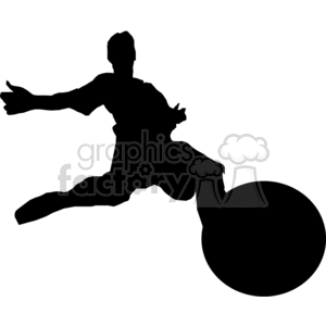 300x300 Royalty Free Silhouette Of A Soccer Player 373815 Vector Clip Art