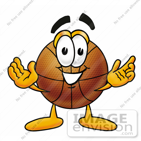 450x450 Clip Art Graphic Of A Basketball Cartoon Character With Welcoming