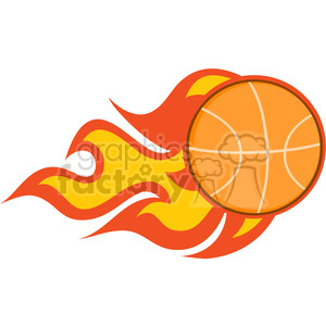 300x300 Royalty Free Clipart Flaming Basketball 390257 Vector Clip Art