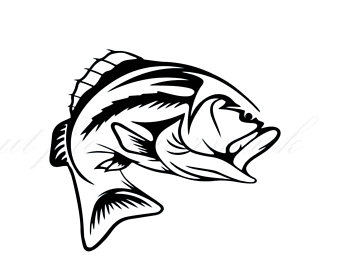 340x270 Bass Fish Stencil Etsy