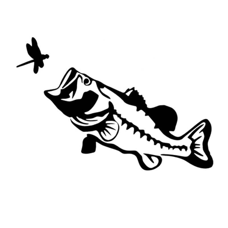 800x800 1610.8cm Fish On! Dragonfly Large Bass Fish Car Sticker Body