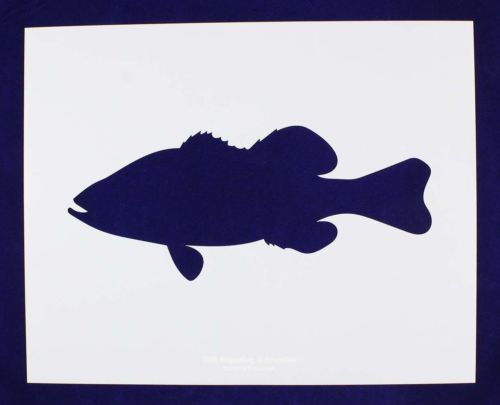 500x405 Bass (Fish) Swimming Stencil Large Set 14 Mil Mylar Painting