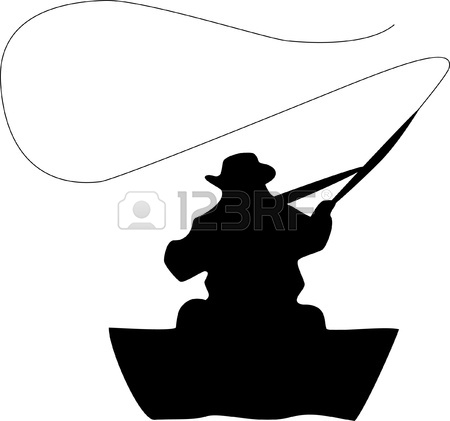 450x421 Man Fishing Out Of A Bass Boat Clipart
