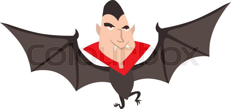 800x377 Cartoon Dracula Bat Vector. Charming Bat Vampire. Cartoon Dracula