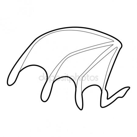 450x450 Bat Wing Icon, Outline Style Stock Vector Ylivdesign