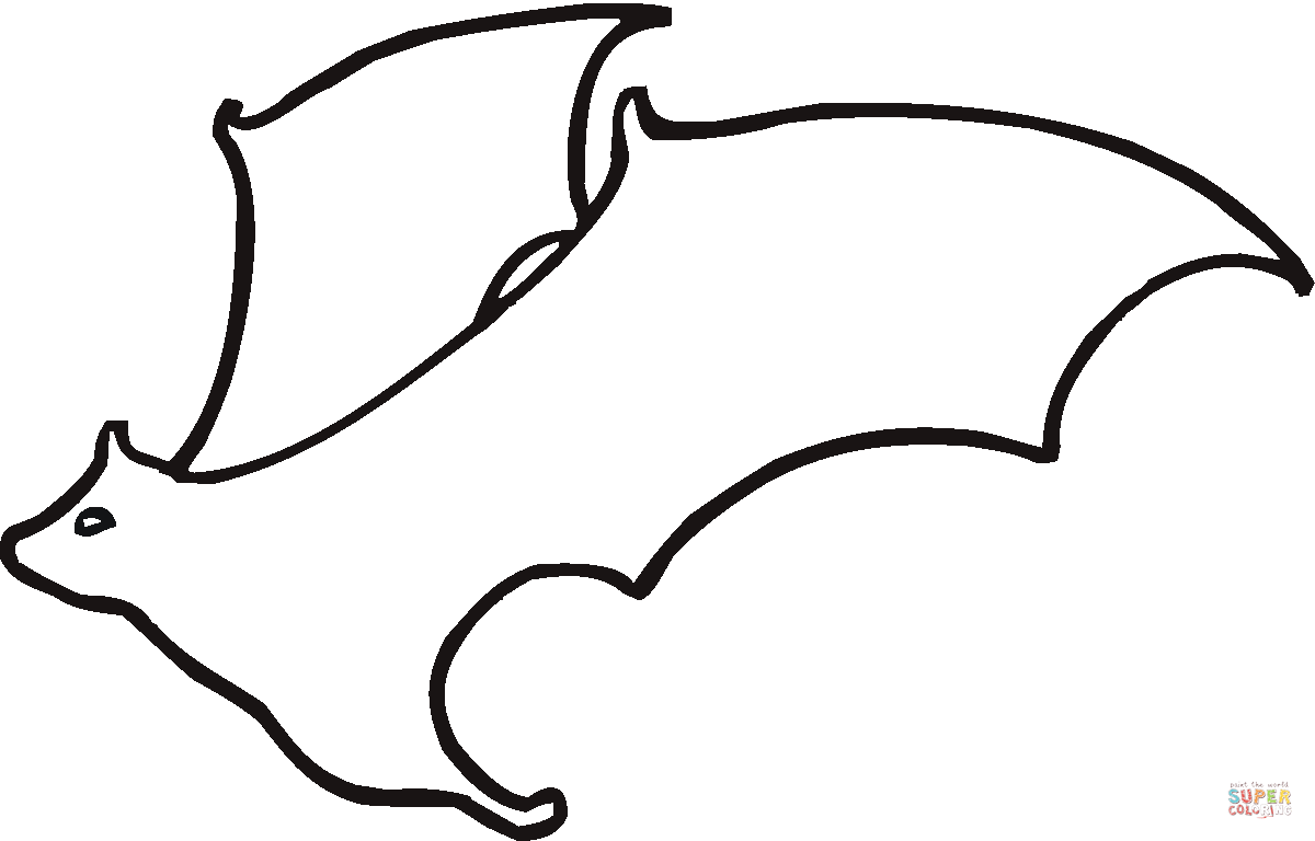 1200x768 Flying Bat Outline Coloring Page Free Printable Coloring Pages