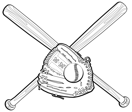 560x478 Baseball Bat Outline Horizontal Recreation Sports Baseball Clipart