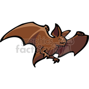 300x300 Royalty Free Brown Bat Flying With Outstretched Wings 129986