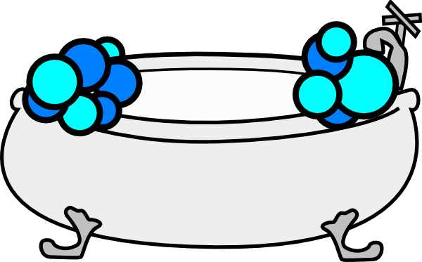 600x373 Bathtub With Bubbles Clip Art