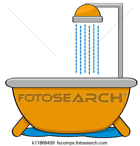 450x470 Clip Art Of Illustration Of A Bathtub K15061116