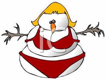 350x263 Lady Snowman Wearing A Bikini Bathing Suit
