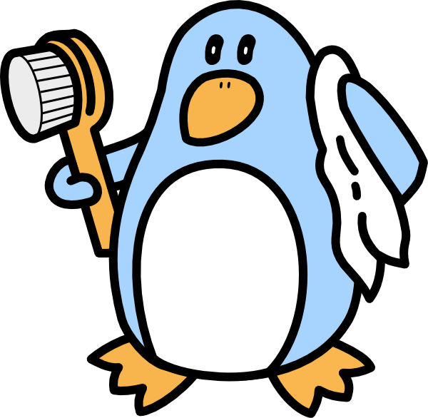 600x586 Bathing Penguin Clip Art