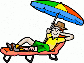 288x215 Sun Bathing Clipart