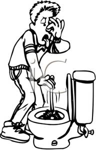 192x300 Art Image Black And White Man Cleaning A Toilet