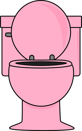 312x500 Pink Toilet With Lid Up Clip Art