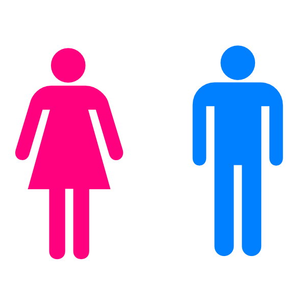 600x600 Large Man Woman Bathroom Sign Clip Art
