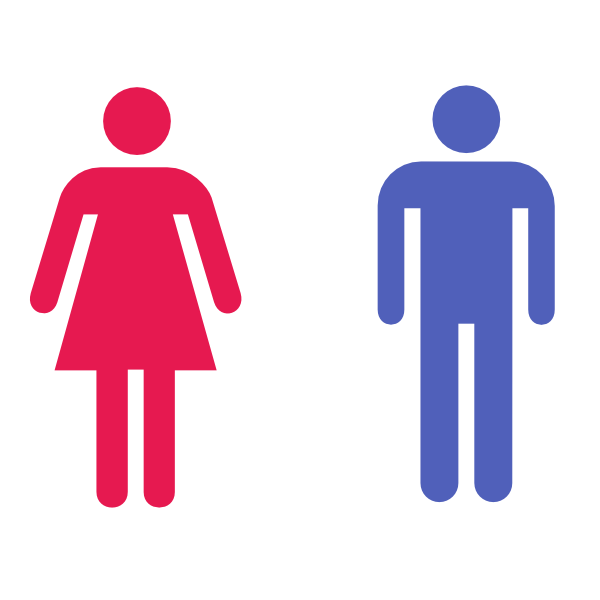 600x600 Large Man Woman Bathroom Sign Clip Art