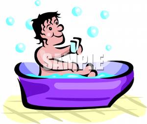 300x252 Baby In A Bath Playing With A Bar Of Soap Clipart Image