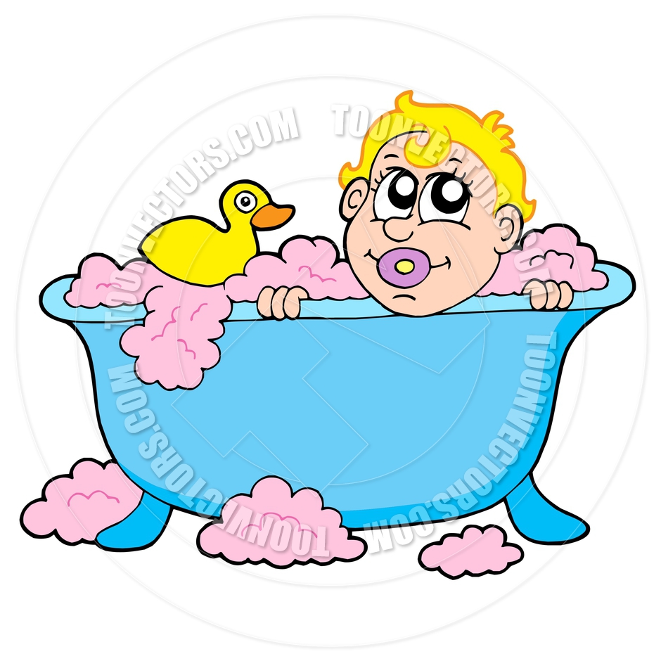 940x940 Cartoon Baby In Bubble Bath By Clairev Toon Vectors Eps