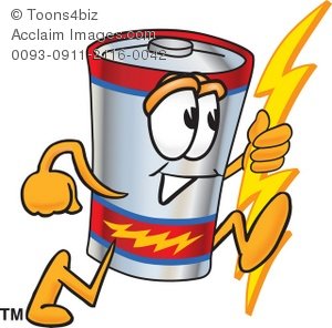300x296 Cartoon Battery Running