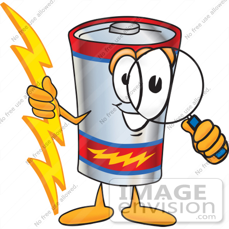 450x450 Clip Art Graphic A Battery Mascot Character Holding A Bolt