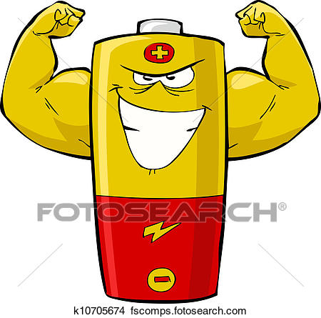 450x445 Clipart Of Battery K10705674