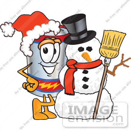 450x450 Clip Art Graphic Of A Battery Mascot Character Wearing A Santa Hat