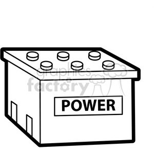 300x300 Royalty Free Black White Power Cell Battery Illustration Graphic