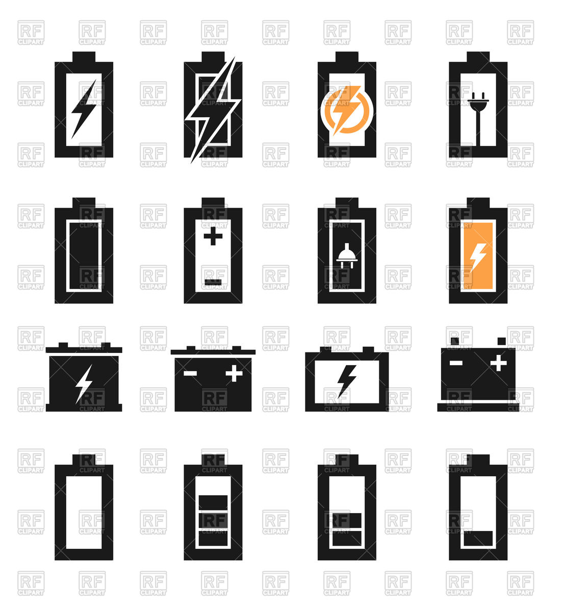 1108x1200 Set Of Battery Icons Royalty Free Vector Clip Art Image